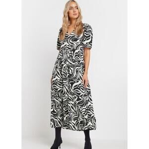 NWT LONG TALL SALLY LTS Tall Black Marble Print Midi Dress 4